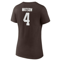 Deshaun Watson Women's Player Icon Name & Number V-Neck T-Shirt - Cleveland Browns