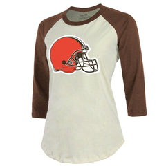 Deshaun Watson Majestic Threads Women's Player Name & Number Tri-Blend Three-Quarter Sleeve T-Shirt - Cleveland Browns