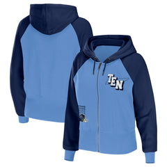 WEAR by Erin Andrews Women's Colorblock Lightweight Full-Zip Hoodie - Tennessee Titans