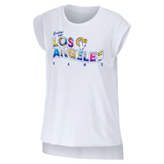 WEAR by Erin Andrews Women's Greetings From Muscle T-Shirt - Los Angeles Rams