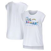 WEAR by Erin Andrews Women's Greetings From Muscle T-Shirt - Los Angeles Chargers
