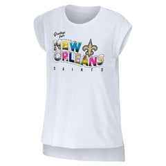 WEAR by Erin Andrews Women's Greetings From Muscle T-Shirt - New Orleans Saints