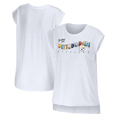 WEAR by Erin Andrews Women's Greetings From Muscle T-Shirt - Pittsburgh Steelers
