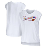 WEAR by Erin Andrews Women's Greetings From Muscle T-Shirt - Washington Commanders