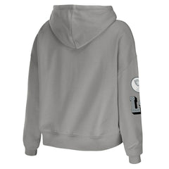 WEAR by Erin Andrews Women's Plus Size Modest Cropped Pullover Hoodie - Las Vegas Raiders