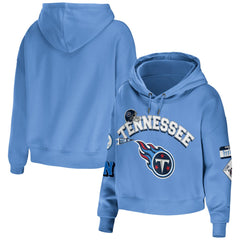 WEAR by Erin Andrews Women's Plus Size Modest Cropped Pullover Hoodie - Tennessee Titans