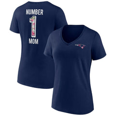 Women's Plus Size Mother's Day #1 Mom V-Neck T-Shirt - New England Patriots