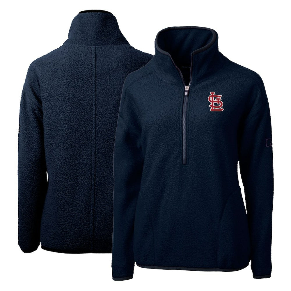 MLB St. Louis Cardinals Cutter & Buck Women's Cascade Eco Sherpa Fleece Quarter-Zip Pullover Jacket