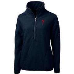 MLB Philadelphia Phillies Cutter & Buck Women's Cascade Eco Sherpa Fleece Quarter-Zip Pullover Jacket