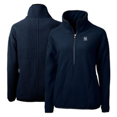 MLB New York Yankees Cutter & Buck Women's Cascade Eco Sherpa Fleece Quarter-Zip Pullover Jacket