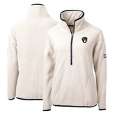 MLB Milwaukee Brewers Cutter & Buck Women's Cascade Eco Sherpa Fleece Quarter-Zip Pullover Jacket