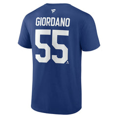 NHL Blue Mark Giordano Toronto Maple Leafs Fanatics Authentic Stack Name & Number T-Shirt