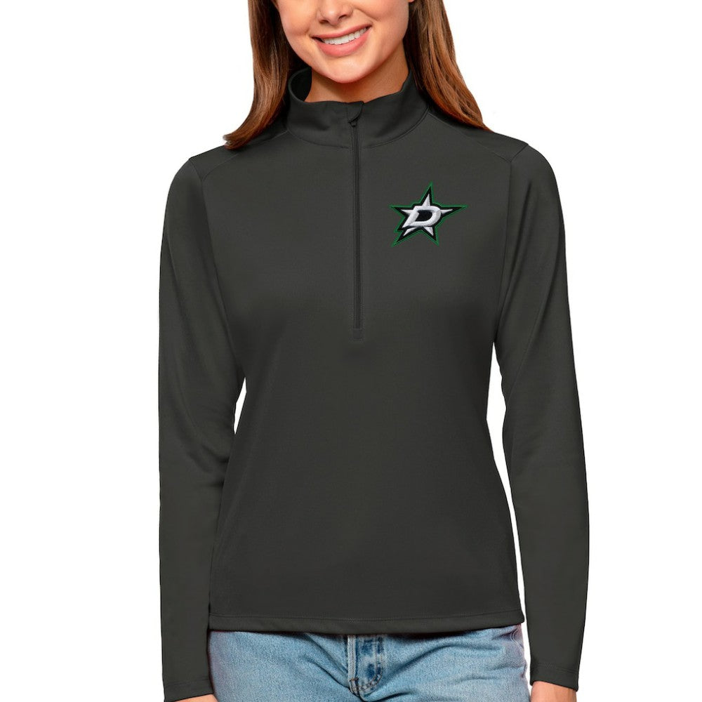 NHL Charcoal Dallas Stars Antigua Women's Tribute Quarter-Zip Pullover Top