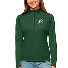 NHL Forest Green Dallas Stars Antigua Women's Tribute Quarter-Zip Pullover Top