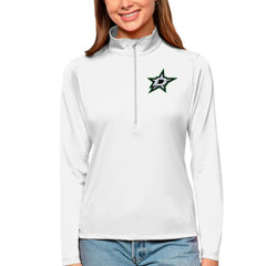 NHL White Dallas Stars Antigua Women's Tribute Quarter-Zip Pullover Top