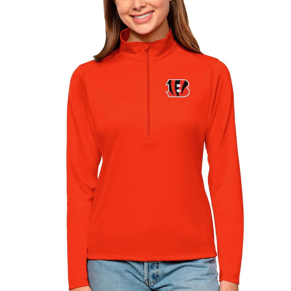 Antigua Women's Tribute Half-Zip Top - Cincinnati Bengals