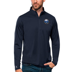 NHL Navy Buffalo Sabres Antigua Tribute Quarter-Zip Pullover Top