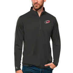 NHL Charcoal Carolina Hurricanes Antigua Tribute Quarter-Zip Pullover Top