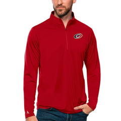 NHL Red Carolina Hurricanes Antigua Tribute Quarter-Zip Pullover Top