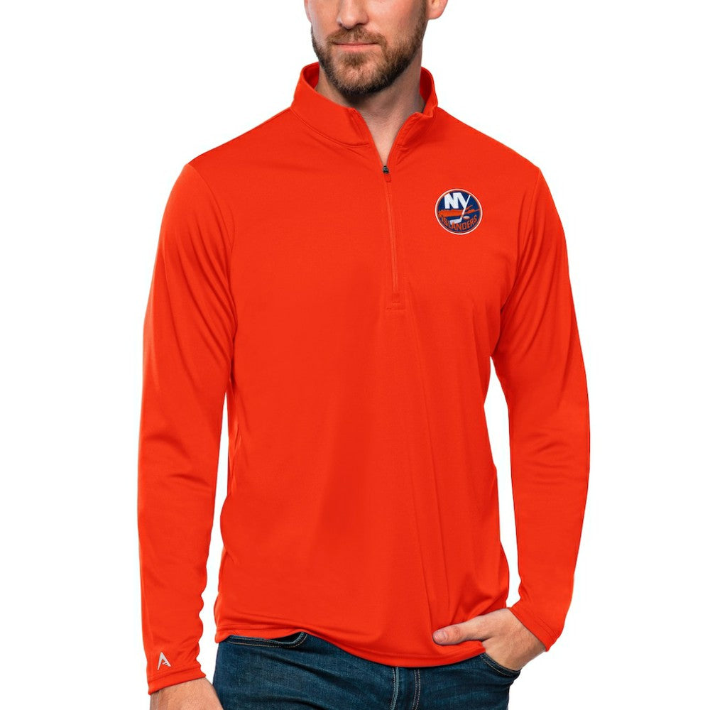 NHL Orange New York Islanders Antigua Tribute Quarter-Zip Pullover Top