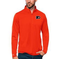 NHL Orange Philadelphia Flyers Antigua Tribute Quarter-Zip Pullover Top