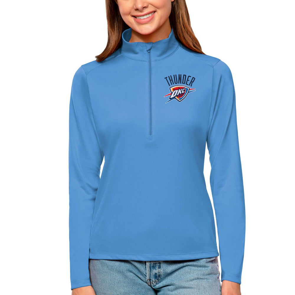 NBA Oklahoma City Thunder Antigua Women's Tribute Half-Zip Top
