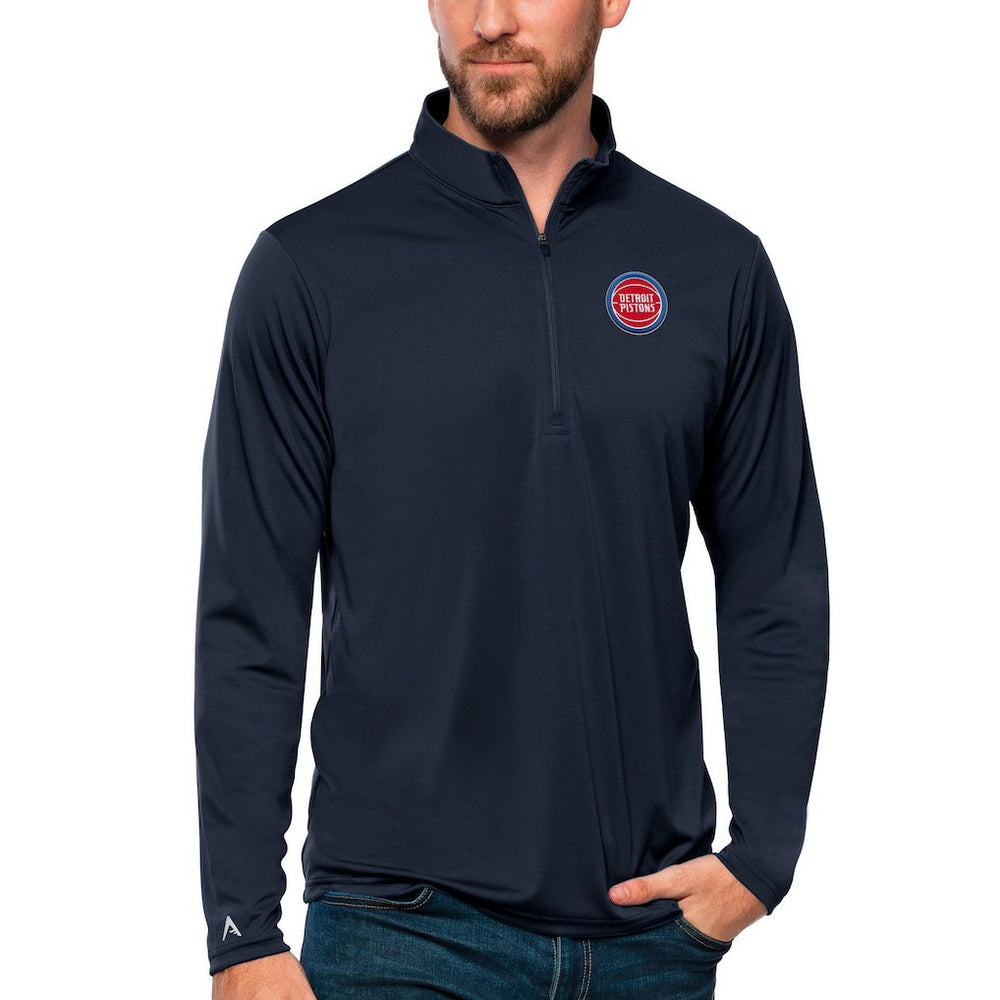NBA Detroit Pistons Antigua Tribute Quarter-Zip Pullover Top sale