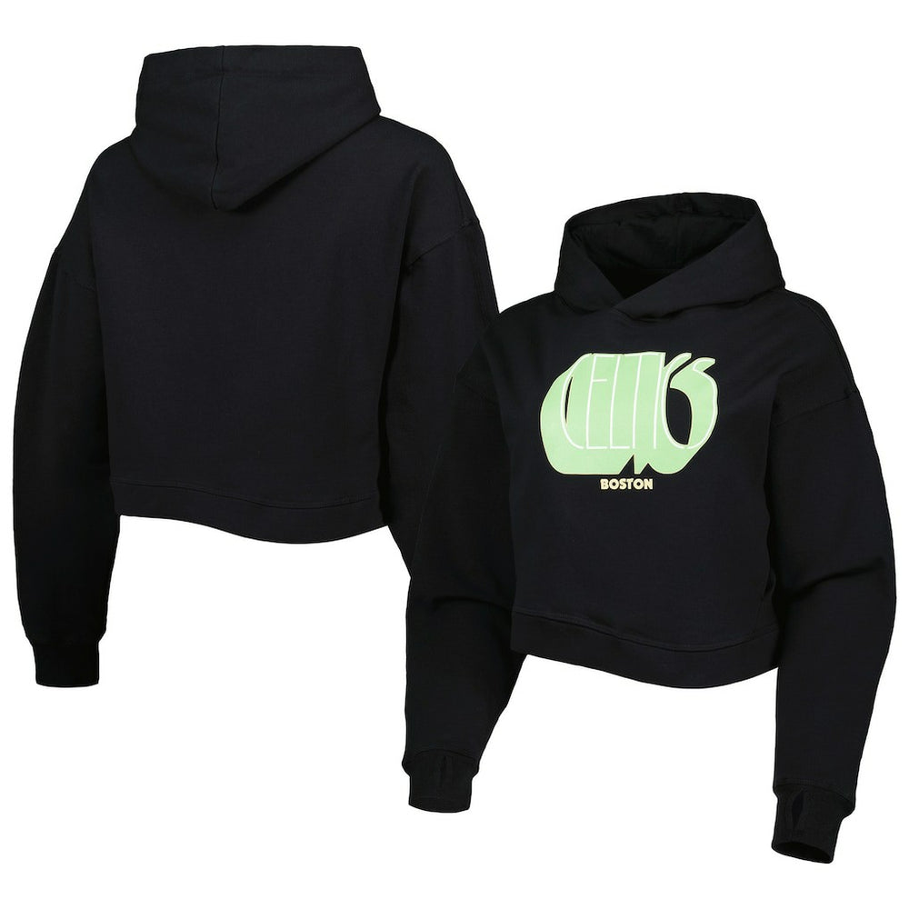 NBA Boston Celtics Lusso Women's Layla World Tour Cropped Pullover Hoodie