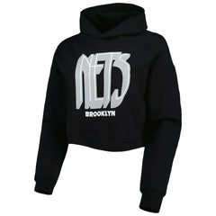 NBA Brooklyn Nets Lusso Women's Layla World Tour Cropped Pullover Hoodie