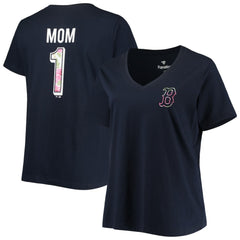 MLB Boston Red Sox Women's Plus Size #1 Mom 2-Hit V-Neck T-Shirt