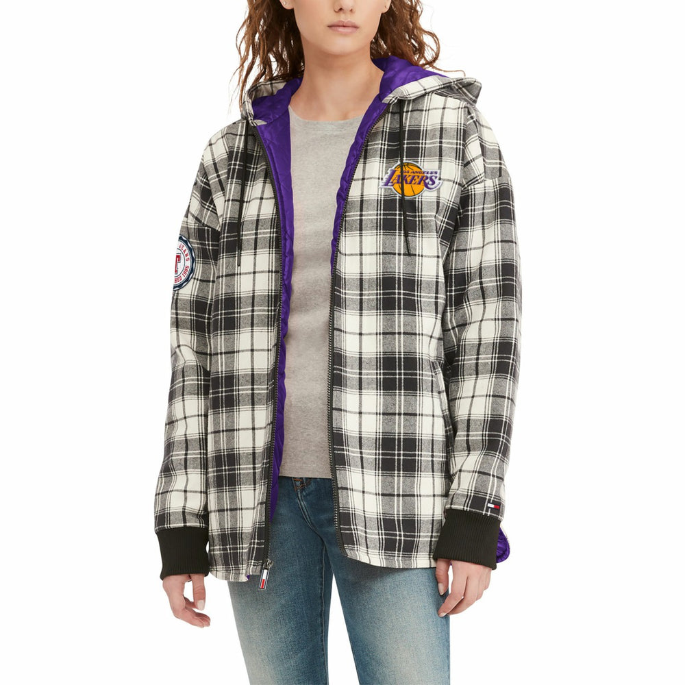 NBA Los Angeles Lakers Tommy Jeans Women's Molly Flannel Full-Zip Hoodie