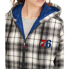 NBA Philadelphia 76ers Tommy Jeans Women's Molly Flannel Full-Zip Hoodie