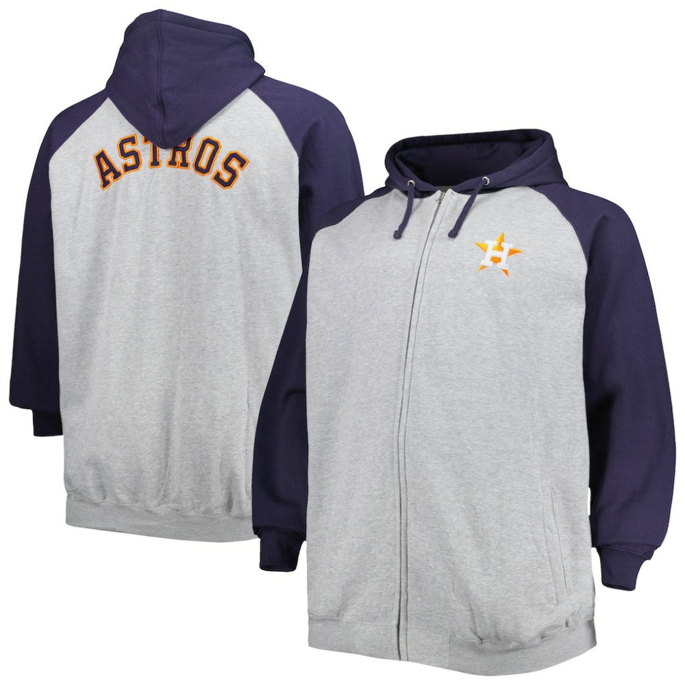 MLB Houston Astros Big & Tall Raglan Full-Zip Hoodie
