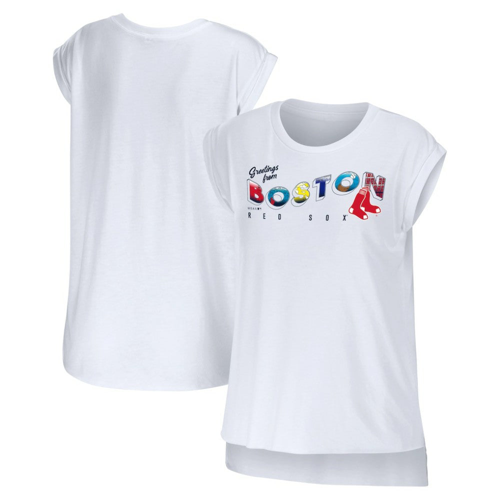 MLB Boston Red Sox WEAR by Erin Andrews Women's Greetings From T-Shirt