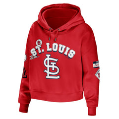 MLB St. Louis Cardinals WEAR by Erin Andrews Women's Modest Patches Cropped Pullover Hoodie