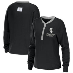 MLB Chicago White Sox WEAR by Erin Andrews Women's Waffle Henley Long Sleeve T-Shirt