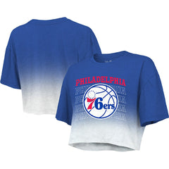 NBA Philadelphia 76ers Majestic Threads Women's Repeat Dip-Dye Cropped T-Shirt