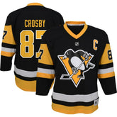 NHL Black Sidney Crosby Pittsburgh Penguins Youth Captain Patch Home Replica Player Jersey