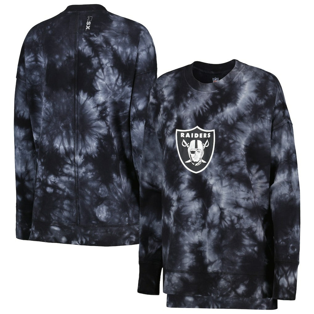MSX by Michael Strahan Women's Bailey Tie-Dye Pullover Sweatshirt - Las Vegas Raiders