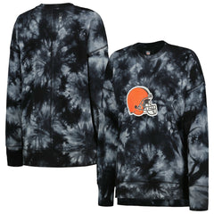 MSX by Michael Strahan Women's Bailey Tie-Dye Tri-Blend Pullover Sweatshirt - Cleveland Browns
