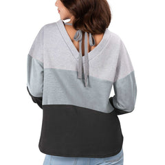 Touch Women's Outfield Deep V-Back Waist Length Pullover Sweatshirt - Las Vegas Raiders