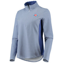 MLB Chicago Cubs Tommy Bahama Women's Aubrey Stripe Block IslandZone Half-Zip Jacket