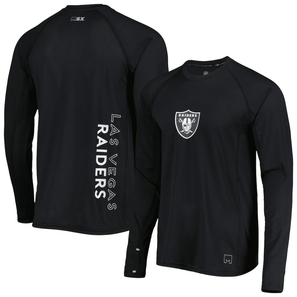 MSX by Michael Strahan Interval Long Sleeve Raglan T-Shirt - Las Vegas Raiders