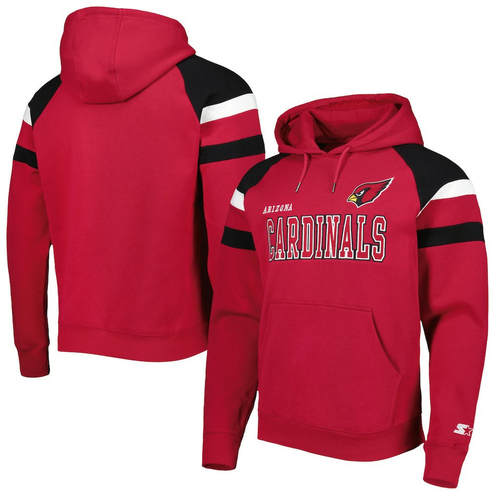 Starter Draft Fleece Raglan Pullover Hoodie - Arizona Cardinals