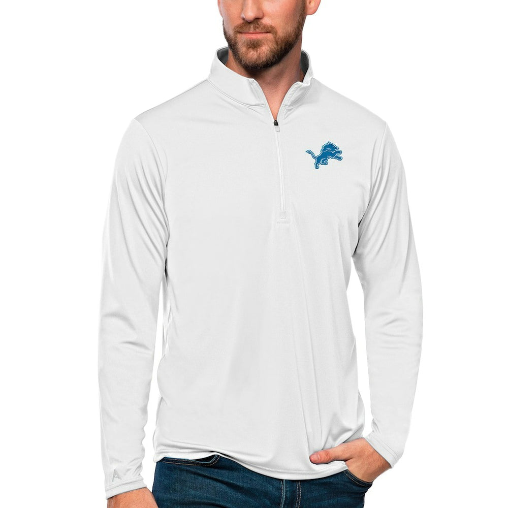 Antigua Tribute Quarter-Zip Lightweight Pullover Top - Detroit Lions