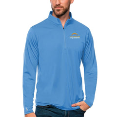Antigua Tribute Quarter-Zip Lightweight Pullover Top - Los Angeles Chargers