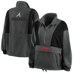 MLB Atlanta Braves WEAR by Erin Andrews Women's Packable Half-Zip Jacket