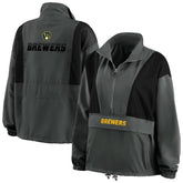 MLB Milwaukee Brewers WEAR by Erin Andrews Women's Packable Half-Zip Jacket