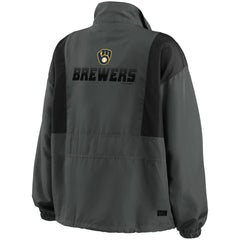 MLB Milwaukee Brewers WEAR by Erin Andrews Women's Packable Half-Zip Jacket