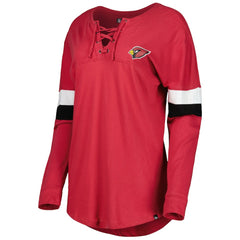 Women's Athletic Varsity Lace-Up Lightweight Long Sleeve T-Shirt - Arizona Cardinals